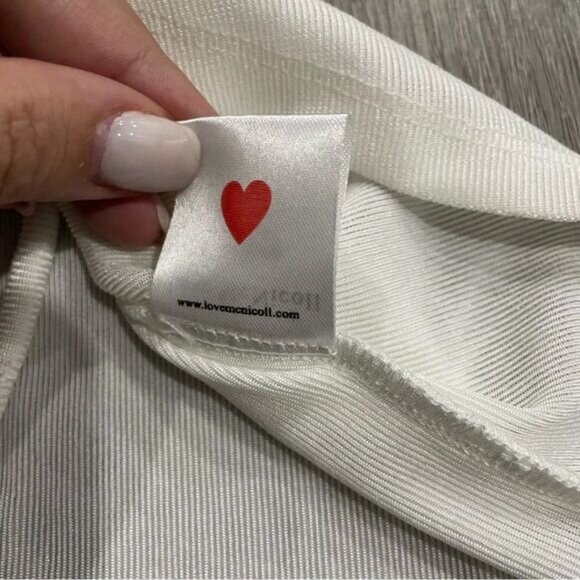 Love mcnicoll white scrunch v neck crop top white small - Picture 5 of 7